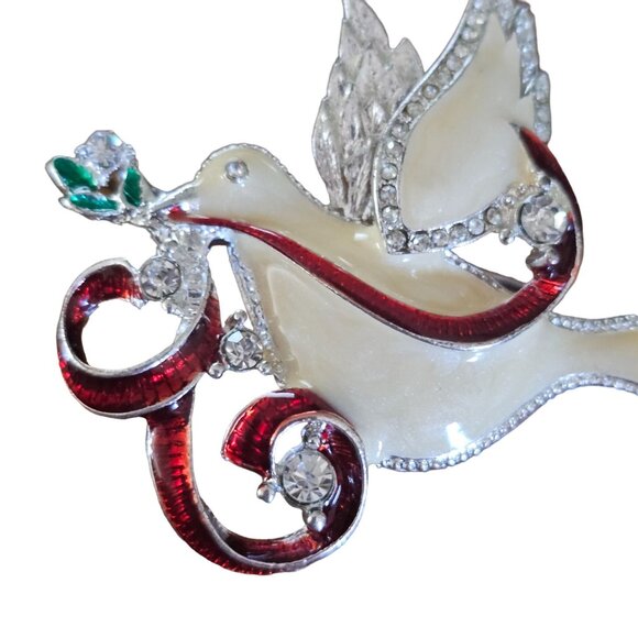 VTG Brooch Set 3PC Christmas Novelty Holiday Angel Dove Wreath Figural Pins - Picture 13 of 16